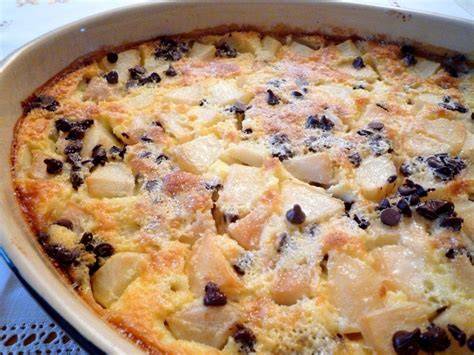 illustration clafoutis poires et chocolat