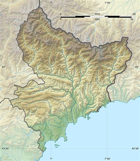 Carte géographique de La Roquette-sur-Var et ses environs