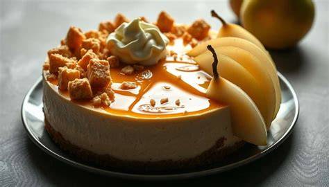 dessert cheesecake poires caramélisées