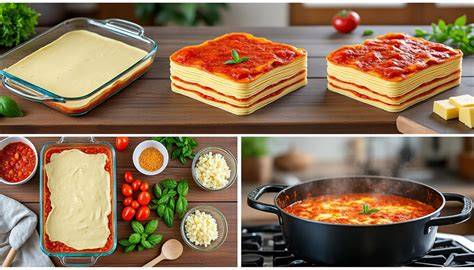 schéma de montage lasagnes étape par étape