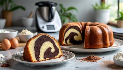 Gâteau marbré Thermomix Varoma vue d’ensemble