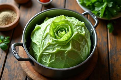 Schéma des étapes de cuisson du chou et de la poitrine