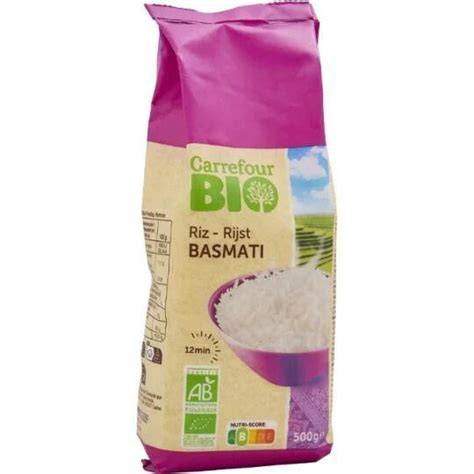 Riz basmati bio vs conventionnel graphique