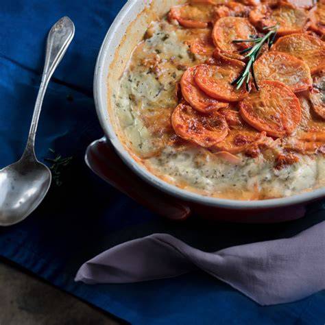 image de quiche au Bleu de Gex avec patates douces