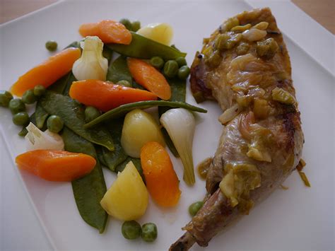 pintade croustillante et légumes printaniers