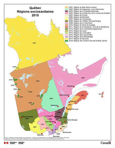 Carte des régions clés du Québec associées à l’histoire de la poutine