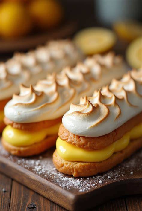 éclairs citron meringue étape images