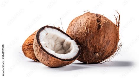 noix de coco fraîche coupée en deux