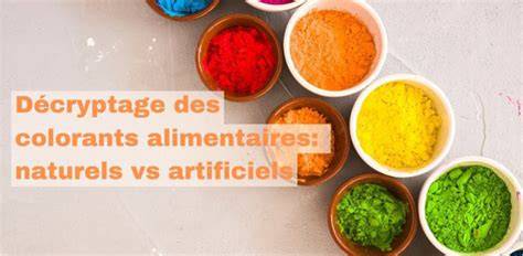 Infographie: familles de colorants (naturels vs artificiels) et leurs usages