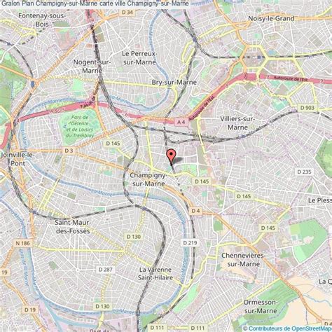 Carte de Champigny-sur-Marne mettant en évidence les restaurants