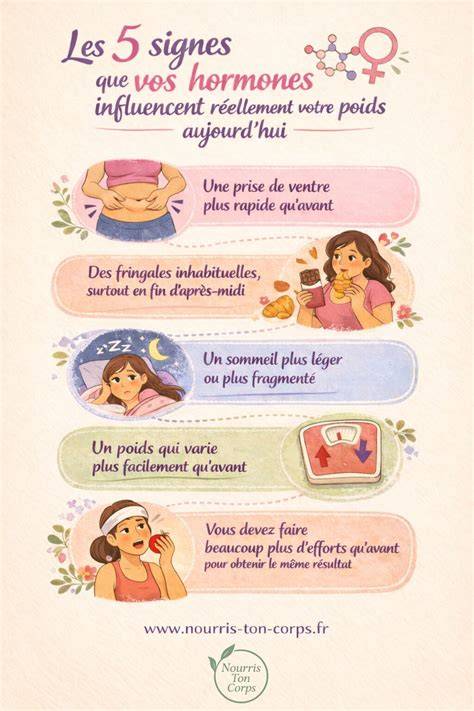 infographie causes prise de poids âge hormones activité