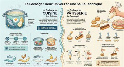 Infographie: étapes de pochage et réduction de sirops