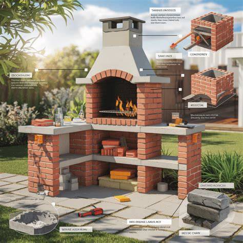 Schéma conceptuel des niveaux et des zones du barbecue en briques