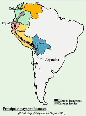 Carte des Andes montrant les régions de culture du quinoa