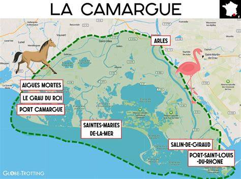 Carte des zones de production de la Camargue et localisation des manades