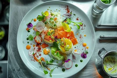 Dressage d'assiette gastronomique