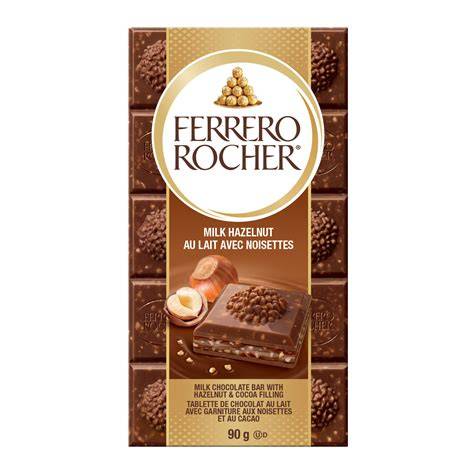 Infographie: structure d'une tablette Ferrero Rocher (chocolat, noisettes, fourrage fondant)