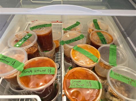 Congélateur rempli de plats préparés