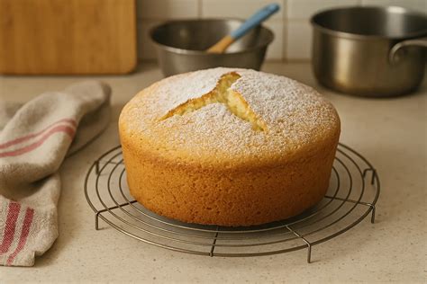 Biscuit de Savoie refroidissant sur une grille