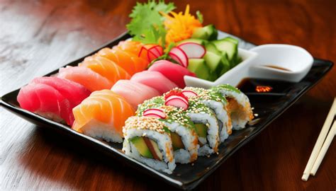 Assortiment coloré de sushis et makis