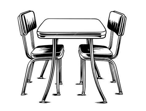 Illustration d'une table avec deux chaises