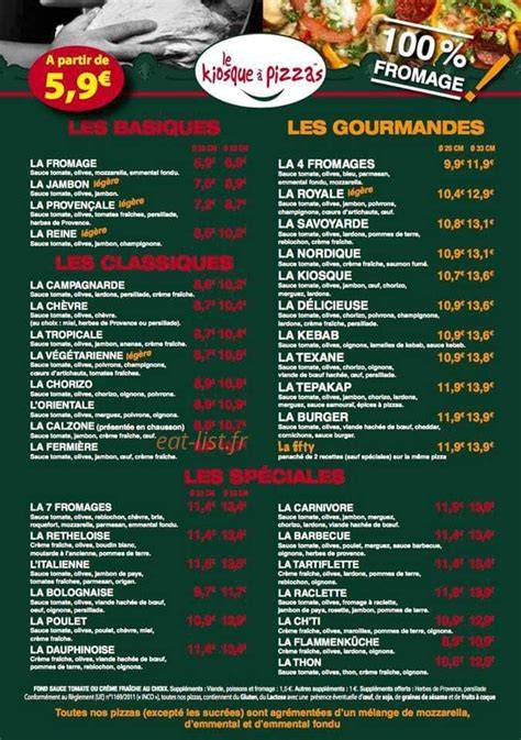 Illustration: Carte des pizzas et croquis du kiosque