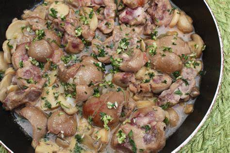 Schéma de préparation des rognons avec dégorger et cuisson à la poêle