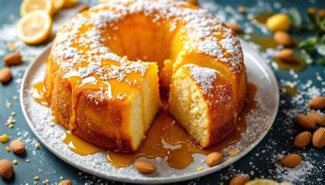 gâteau de semoule parfumé à la fleur d'oranger
