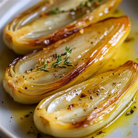 Endives coupées en deux dans une poêle