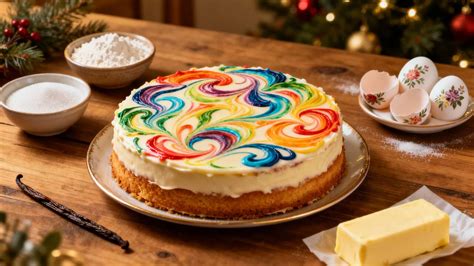 Gâteau décoré avec des glaçages colorés