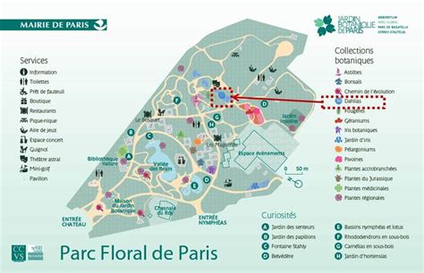 Carte du Parc Floral de Paris et accès