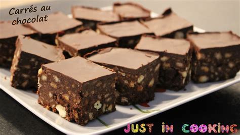 Carrés au chocolat coupés