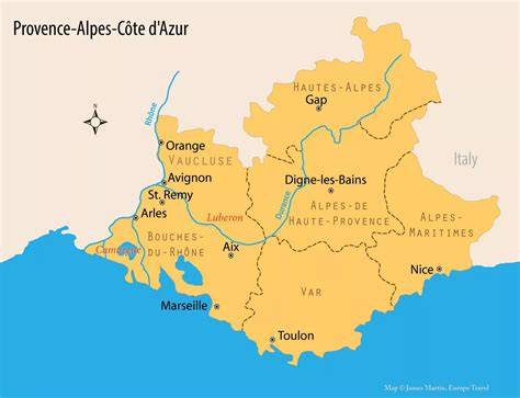 Illustration: Carte de la Provence et ses zones de terroir