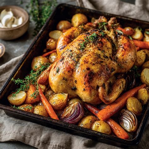 poulet rôti coupé en brunoise avec des herbes
