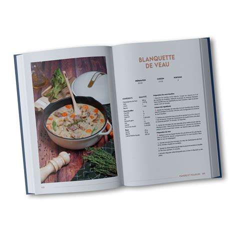 Page du livre de recettes