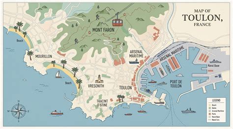 Carte des quartiers de Toulon desservis par la livraison de sushis