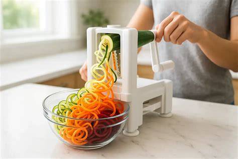 spiralizer pour légumes type spiracut en action