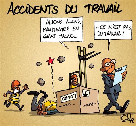 Illustration de diverses situations d'accidents du travail