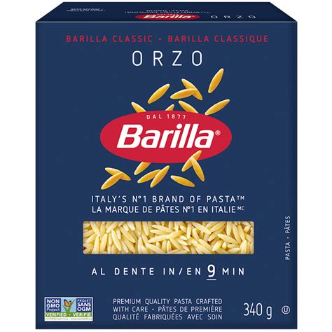 Assortiment de pâtes orzo