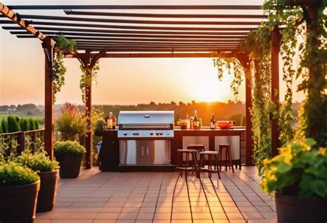 Infographie: schéma de placement d’un barbecue sous pergola et zones de sécurité