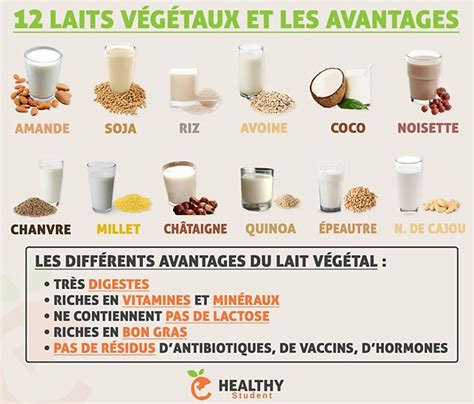 Infographie présentant différents types de laits végétaux et leurs utilisations en pâtisserie
