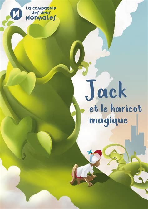 Haricot magique planté et escalade vers le ciel