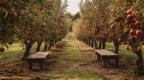 Verger de pommiers en automne