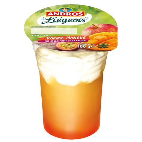 Gros plan sur un pot de liégeois pomme caramel ouvert