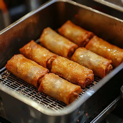 Infographie: Schéma des étapes de pliage et de cuisson des nems
