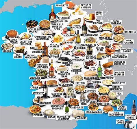 Carte : Spécialités régionales françaises de sirops de plantes