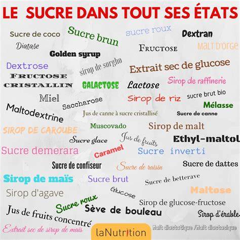 Schéma : Sources et types de sucres utilisés dans les sirops