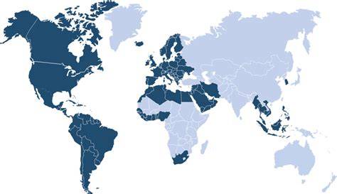Carte montrant la présence internationale de Chocolat Frey