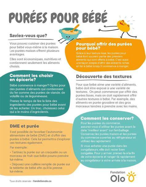 Infographie: Cycle de préparation et congélation des purées pour bébé