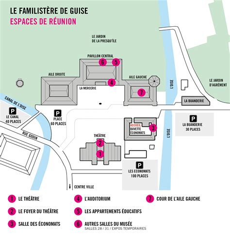 Plan des espaces et capacités des salles
